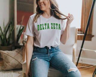 Delta Zeta Letterman T-Shirts