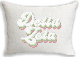 Delta Zeta Retro Throw Pillow