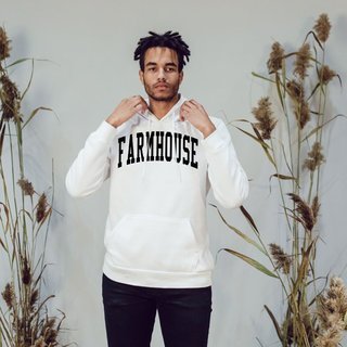 FARMHOUSE Arched Letter Hooded Sweatshirt