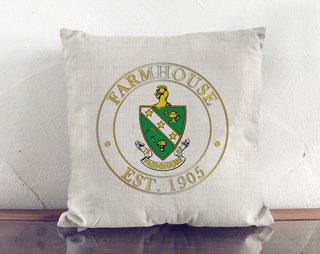 FARMHOUSE Crest Linen Pillow