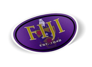 FIJI Fraternity Color Oval Decal