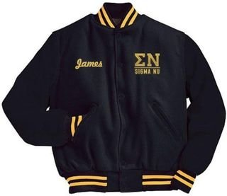Fraternity Leather Sleeved Varsity Jacket