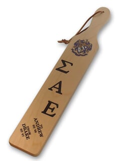 HEART SHAPED HANDLE PINE PADDLES FRATERNITY & SORORITY GREEK LIFE 