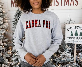 Gamma Phi Beta Christmas Plaid Nickname Sweatshirt