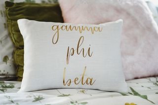 Gamma Phi Beta Gold Imprint Throw Pillow