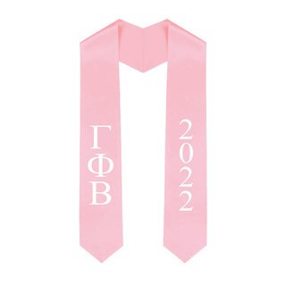 Gamma Phi Beta Greek Lettered Graduation Sash Stole With Year - Best Value