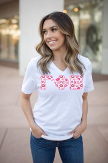 DISCOUNT-Gamma Phi Beta Lettered V-Neck Tee