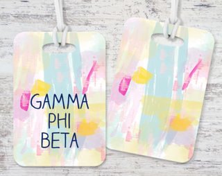 Gamma Phi Beta Watercolor Luggage Tag