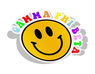 Gamma Phi Beta Smiley Face Decal Sticker