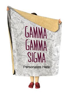 Gamma Sigma Sigma Floral Sherpa Lap Blanket
