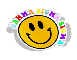 Gamma Sigma Sigma Smiley Face Decal Sticker