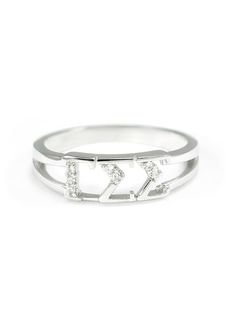 Gamma Sigma Sigma Sterling Silver Ring set with Lab-Created Diamonds