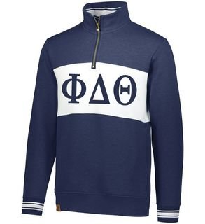 Greek Letters Ivy League 1/4 Zip Pullover Sweatshirt