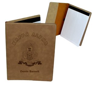Kappa Alpha Leatherette Portfolio with Notepad