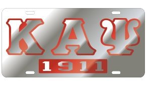 Kappa Alpha Psi License Plate - Silver, Founded