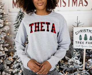 Kappa Alpha Theta Christmas Plaid Nickname Sweatshirt