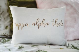 Kappa Alpha Theta Gold Imprint Throw Pillow