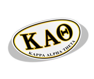 Kappa Alpha Theta Greek Letter Oval Decal