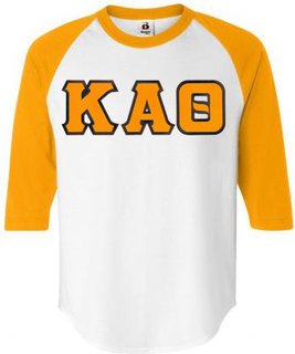 DISCOUNT-Kappa Alpha Theta Lettered Raglan Shirt