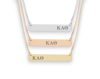 Kappa Alpha Theta Letters Bar Necklace