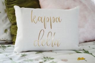 Kappa Delta Gold Imprint Throw Pillow