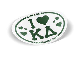 Kappa Delta I Love Sorority Sticker - Oval