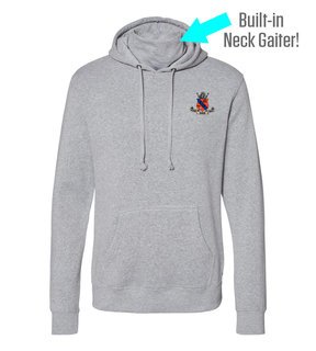Kappa Delta Rho Crest Gaiter Fleece Hooded Sweatshirt