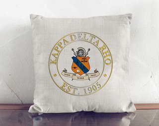 Kappa Delta Rho Crest Linen Pillow