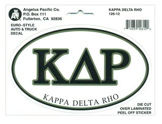 Kappa Delta Rho Euro Decal Oval Sticker