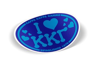 Kappa Kappa Gamma I Love Sorority Sticker - Oval