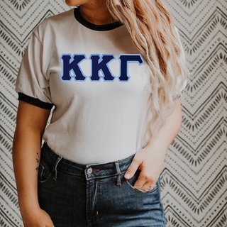 DISCOUNT-Kappa Kappa Gamma Lettered Ringer Shirt