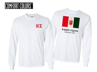 Kappa Sigma Flag Long Sleeve T-shirt - Comfort Colors