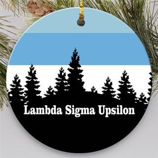 Lambda Sigma Upsilon Christmas Mountains  Round Ornaments