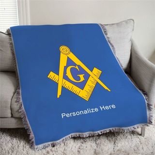 Mason / Freemason Full Color Crest Afghan Blanket Throw