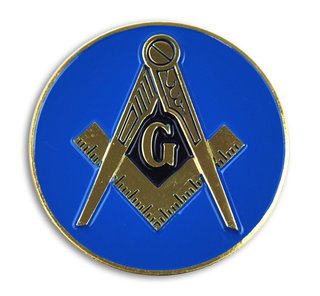 WHITE Vinyl Decal Masonic Emblem Mason  flipped