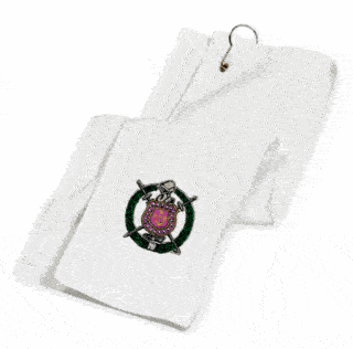 DISCOUNT-Omega Psi Phi Crest - Shield Golf Towel