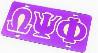 Omega Psi Phi Mirrored Acrylic License Cover