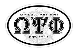 Omega Psi Phi Oval Crest - Shield Bumper Sticker - CLOSEOUT