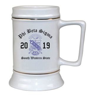 Phi Beta Sigma Ceramic Crest & Year Ceramic Stein Tankard - 28 ozs!
