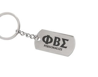 Phi Beta Sigma Dog Tag Style Custom Keychain