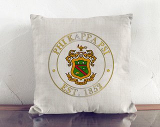 Phi Kappa Psi Crest Linen Pillow