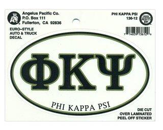 Phi Kappa Psi Euro Decal Oval Sticker