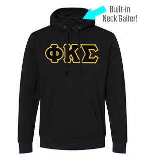 Phi Kappa Sigma Lettered Gaiter Fleece Hooded Sweatshirt