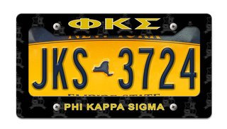 Phi Kappa Sigma License Plate Frame