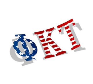 Phi Kappa Tau American Flag Greek Letter Sticker - 2.5" Tall