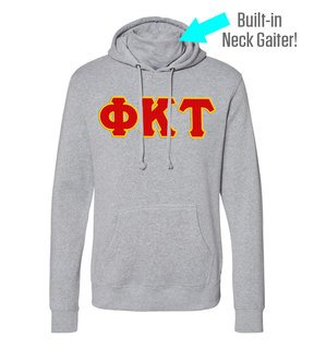 Phi Kappa Tau Lettered Gaiter Fleece Hooded Sweatshirt