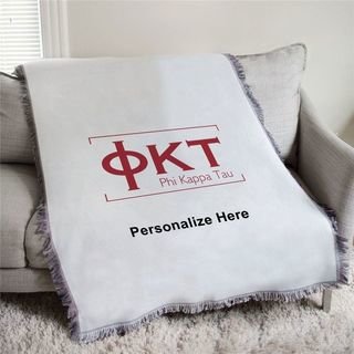 Phi Kappa Tau Letters Afghan Blanket Throw