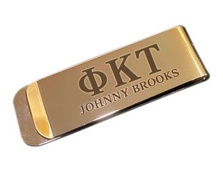 Phi Kappa Tau Stainless Steel Money Clip - Engraved