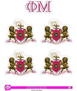 Phi Mu Crest Sticker Sheet