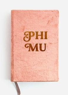 Phi Mu Velvet Notebook